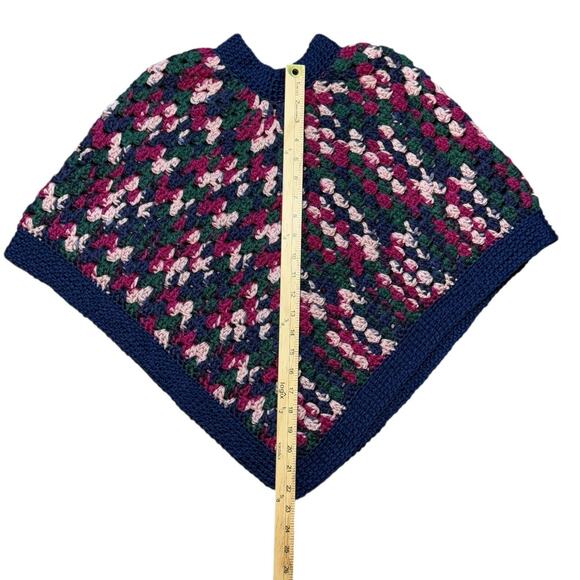 Vintage 70s Handmade Poncho Chunky Knit Child's‎ One Size Retro Pullover Shawl - Picture 8 of 8